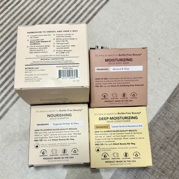 NEW Kit•sch Castor Oil shampoo & 
conditioner, Butter Body wash and Travel Case. - Picture 2 of 11